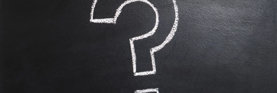 Close question mark drawn chalk